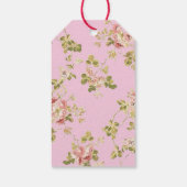 Vintager Valentinstag Rosa Blume Herzens Custom Geschenkanhänger (Rückseite)