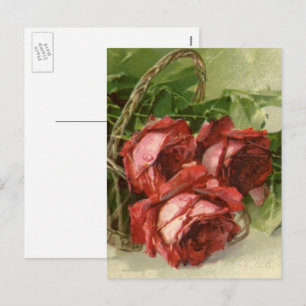 Vintager Valentinstag, Rote Rosen der Kriminalität Feiertagspostkarte