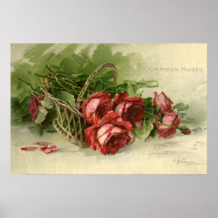 Vintager Valentinstag, Rote Rosen der Kriminalität Poster