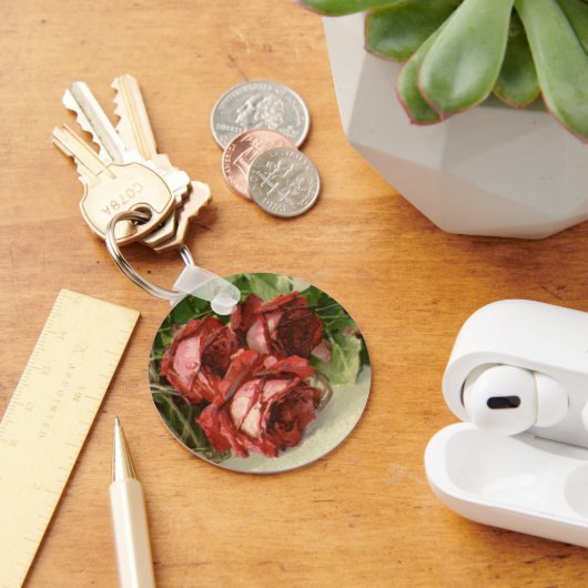 Vintager Valentinstag, Rote Rosen der Kriminalität Schlüsselanhänger (Schreibtisch)