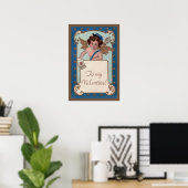 Vintager Valentinstag, Tscherub mit Liebe Letters Poster (Heimbüro)