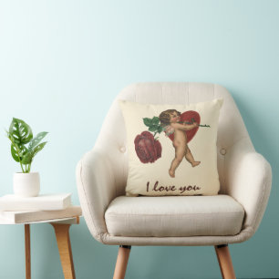 Vintager Valentinstag und Viktorianische Rose Kissen