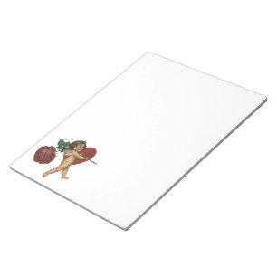 Vintager Valentinstag und Viktorianische Rose Notizblock