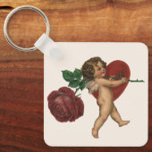 Vintager Valentinstag und Viktorianische Rose Schlüsselanhänger (Vorderseite)