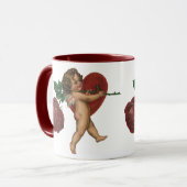 Vintager Valentinstag und Viktorianische Rose Tasse (Vorderseite Links)