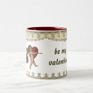 Vintager Valentinstag und Viktorianische Rose Zweifarbige Tasse