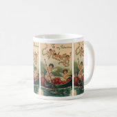 Vintager Valentinstag, Viktorianische Cherubs auf  Kaffeetasse (VorderseiteRechts)