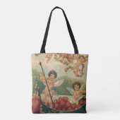 Vintager Valentinstag, Viktorianische Cherubs auf Tasche (Rückseite)