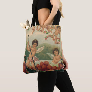 Vintager Valentinstag, Viktorianische Cherubs auf Tasche