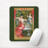 Vintager Valentinstag, Viktorianische Dame mit Che Mousepad (Mit Mouse)