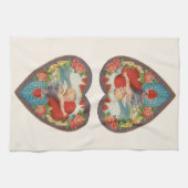 Vintager Valentinstag, Viktorianische Gebirgszüge Geschirrtuch (Horizontal)