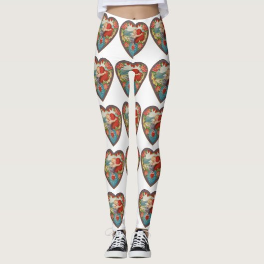 Vintager Valentinstag, Viktorianische Gebirgszüge Leggings (Vorderseite)