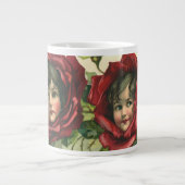 Vintager Valentinstag, Viktorianische Gesichter be Jumbo-Tasse (Vorderseite)