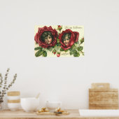 Vintager Valentinstag, Viktorianische Gesichter be Poster (Küche)
