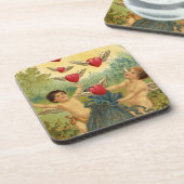 Vintager Valentinstag, Viktorianische Herbergen Getränkeuntersetzer (Linke Seite)