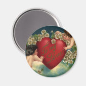 Vintager Valentinstag Viktorianische Herbergen im Magnet (Vorderseite/Rückseite)