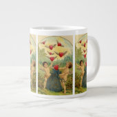 Vintager Valentinstag, Viktorianische Herbergen Jumbo-Tasse (Vorderseite Rechts)