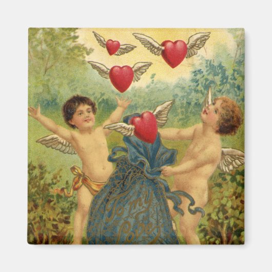 Vintager Valentinstag, Viktorianische Herbergen Magnet (Vorne)