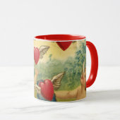 Vintager Valentinstag, Viktorianische Herbergen Tasse (VorderseiteRechts)