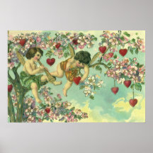 Vintager Valentinstag Viktorianische Kupide Herzba