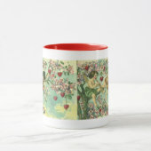 Vintager Valentinstag Viktorianische Kupide Herzba Tasse (Zentrum)