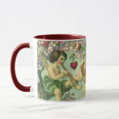 Vintager Valentinstag Viktorianische Kupide Herzba Tasse (Links)