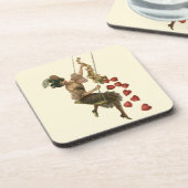 Vintager Valentinstag, Viktorianische Lady auf Swi Getränkeuntersetzer (Linke Seite)