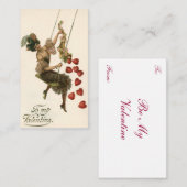 Vintager Valentinstag, Viktorianische Lady auf Swi Mitteilungskarte (Vorne/Hinten)