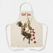 Vintager Valentinstag, Viktorianische Lady auf Swi Schürze (Vorderseite)