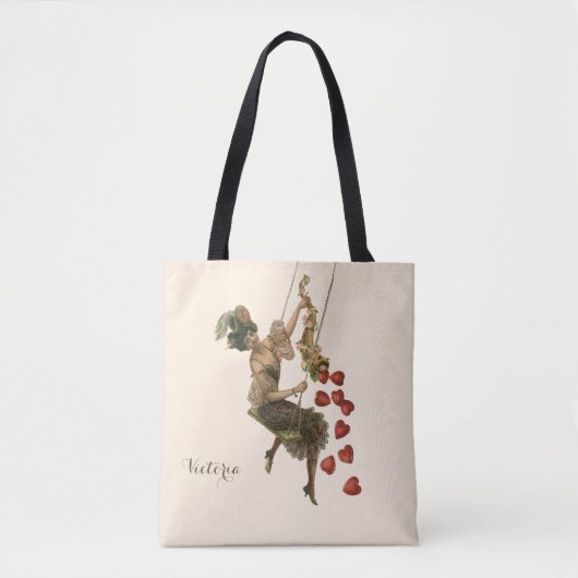 Vintager Valentinstag, Viktorianische Lady auf Swi Tasche (Vorderseite)