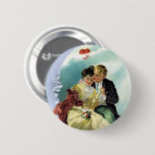 Vintager Valentinstag Viktorianische Liebe und Rom Button (Vorne & Hinten)