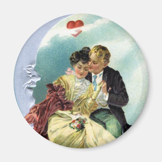Vintager Valentinstag Viktorianische Liebe und Rom Magnet (Vorne)