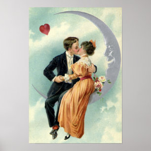 Vintager Valentinstag Viktorianische Liebe und Rom Poster