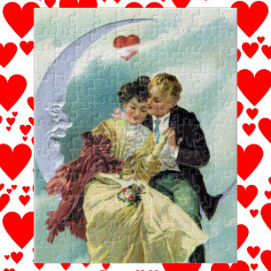 Vintager Valentinstag Viktorianische Liebe und Rom Puzzle