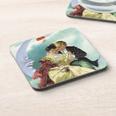 Vintager Valentinstag Viktorianische Liebe und Rom Untersetzer (Linke Seite)