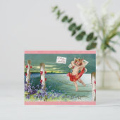 Vintager Valentinstag Viktorianischer Cherub Postkarte (Stehend Vorderseite)