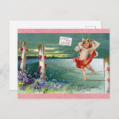 Vintager Valentinstag Viktorianischer Cherub Postkarte (Vorne/Hinten)