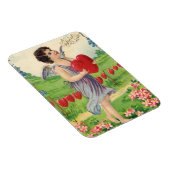 Vintager Valentinstag, Viktorianischer Engel mit H Magnet (Rechte Seite)