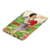 Vintager Valentinstag, Viktorianischer Engel mit H Magnet (Linke Seite)