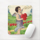 Vintager Valentinstag, Viktorianischer Engel mit H Mousepad (Mit Mouse)