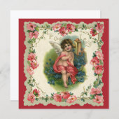 Vintager Valentinstag Viktorianischer Hubschrauber Einladung (Vorne/Hinten)