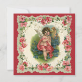 Vintager Valentinstag Viktorianischer Hubschrauber Einladung (Vorderseite)