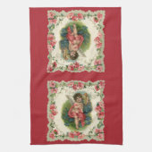 Vintager Valentinstag Viktorianischer Hubschrauber Geschirrtuch (Vertikal)
