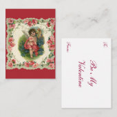 Vintager Valentinstag Viktorianischer Hubschrauber Mitteilungskarte (Vorne/Hinten)