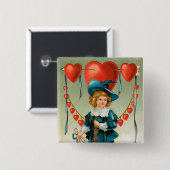 Vintager Valentinstag, Viktorianischer Junge mit H Button (Vorne & Hinten)