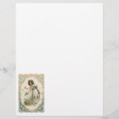 Vintager Valentinstag, Viktorianisches Mädchen mit (Vorderseite)