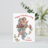 Vintager Valentintagskuppel Postkarte (Stehend Vorderseite)
