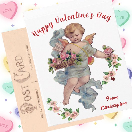 Vintager Valentintagskuppel Postkarte
