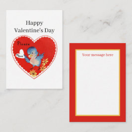 Vintager Valentinvogel-Retro-Nachricht Mitteilungskarte