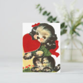 Vintager Valentinwelpen Postkarte (Stehend Vorderseite)
